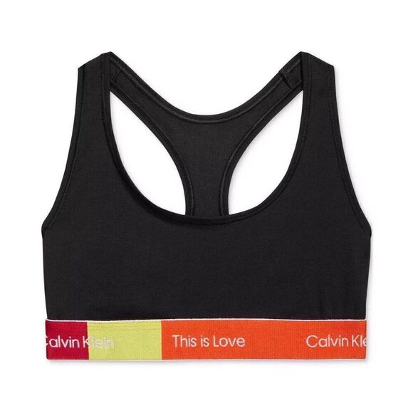 Calvin Klein This is Love Bralette Womens Medium Black Pride Rainbow QF7253 001 - Picture 2 of 5